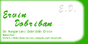 ervin dobriban business card